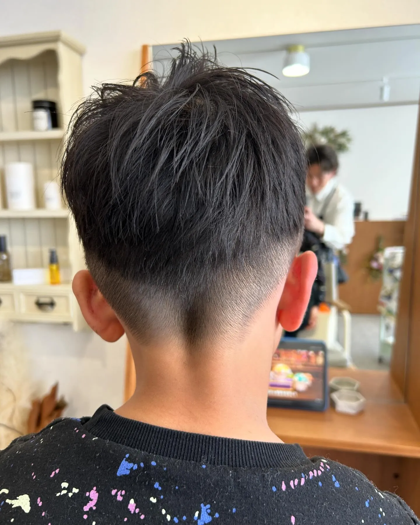 明日の入学式に備えてお子様のカットに来て下さりました✂︎